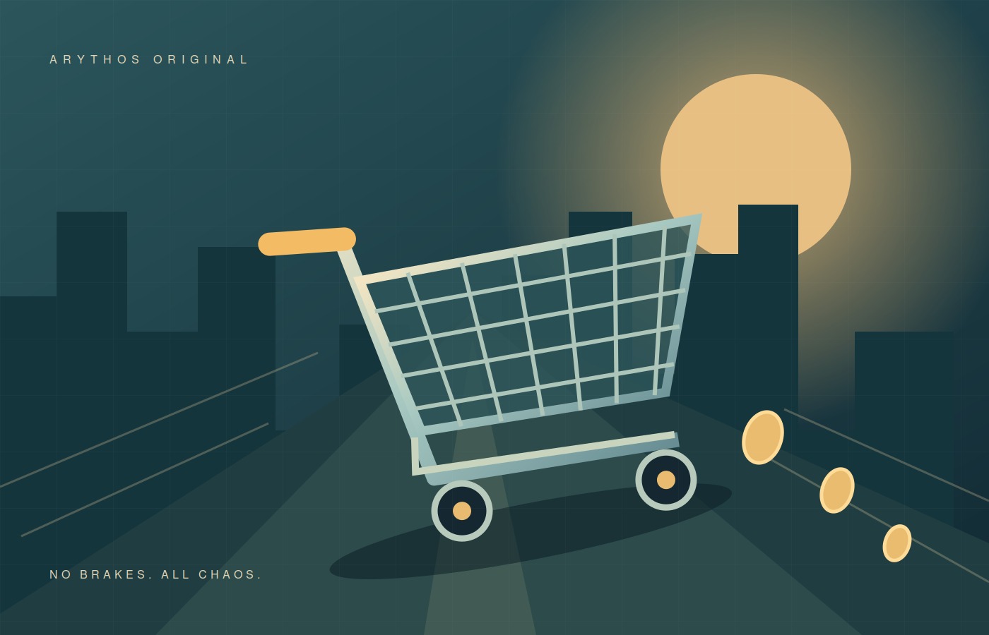 Runaway Shopping Cart illustrative artwork